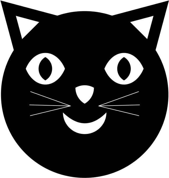 Черна котка графична икона Тапет