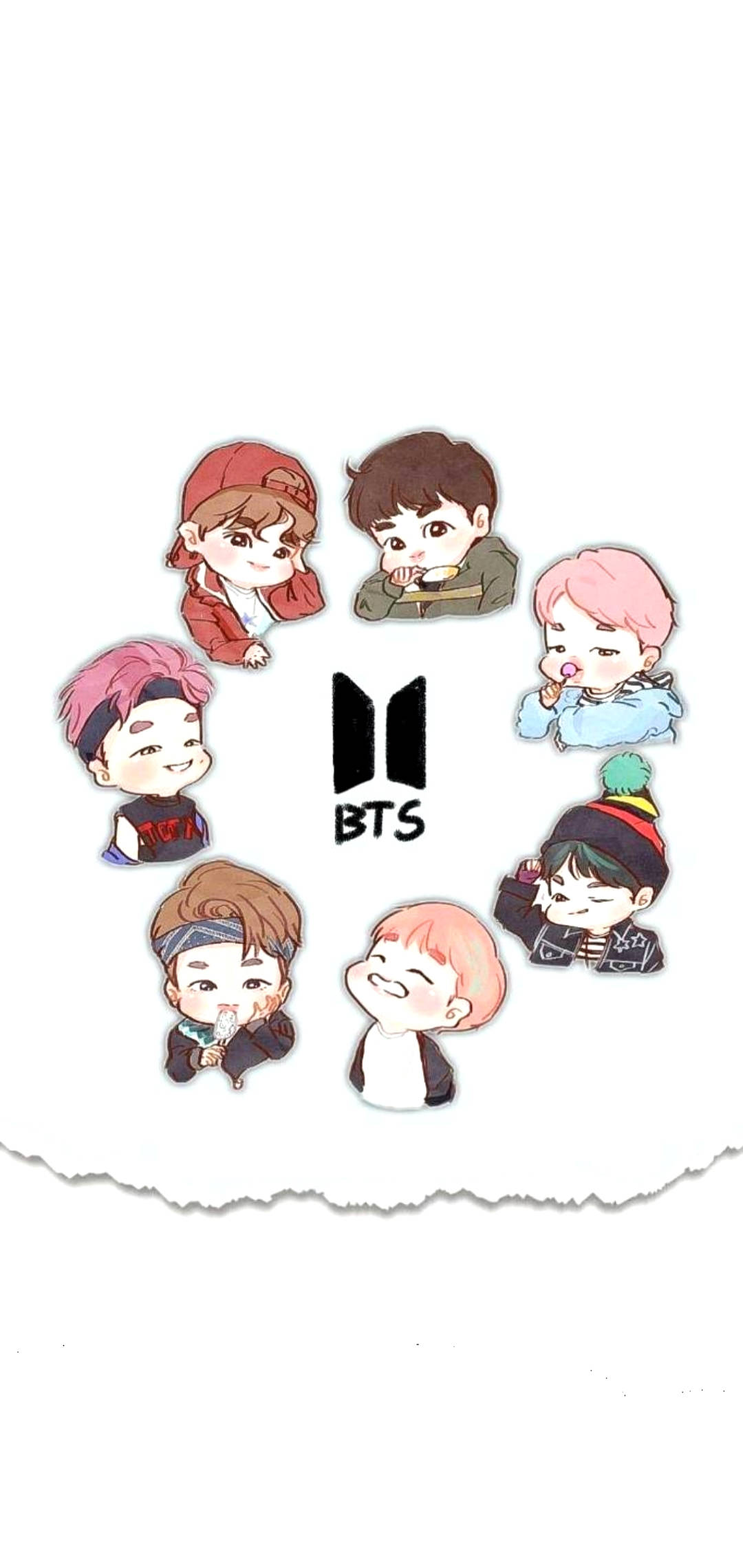 Чиби BTS Заключен екран Тапет