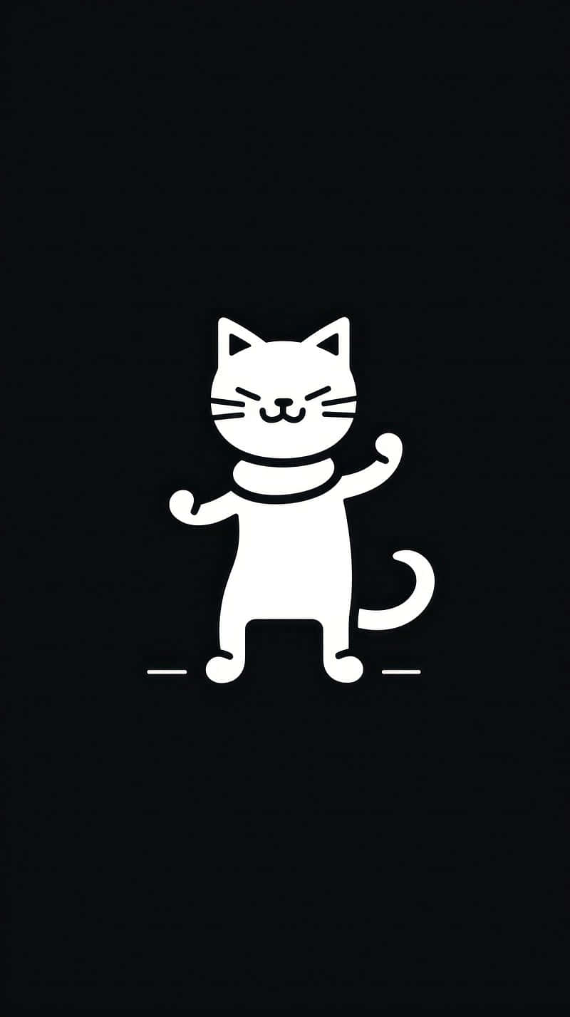 Щастлива танцуща котка илюстрация Тапет