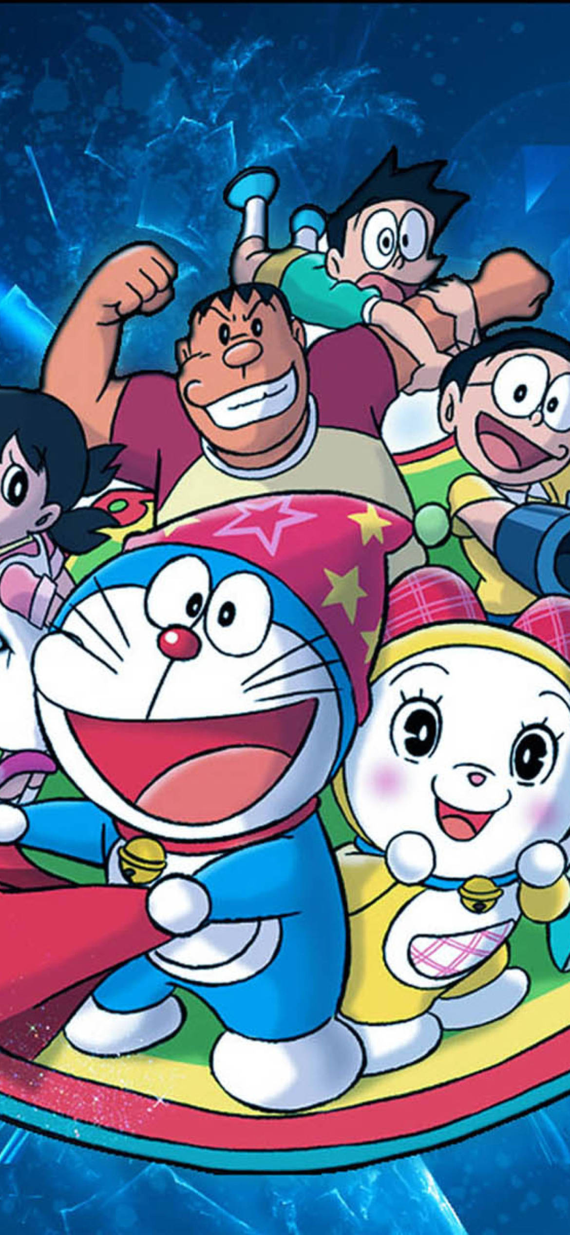 Щастливи приятели и Doraemon iPhone Тапет