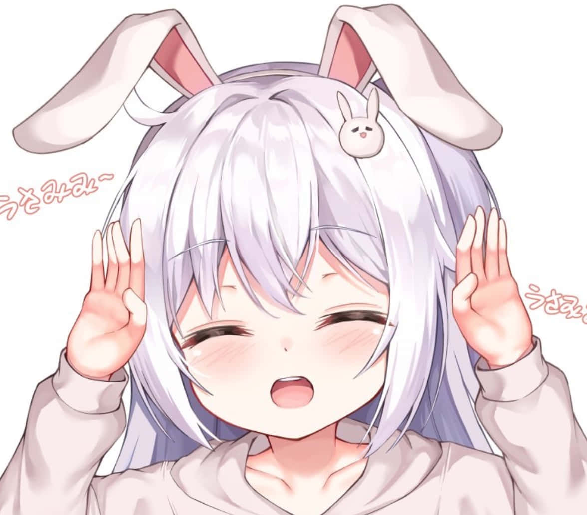 Щастливо аниме зайче за профилна снимка в Discord Тапет