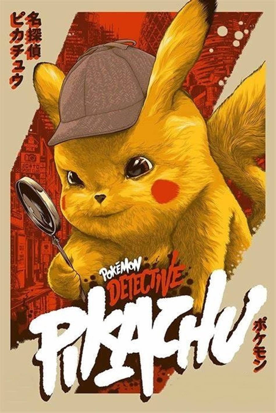 Японски плакат на Pokémon Детектив Пикачу Тапет