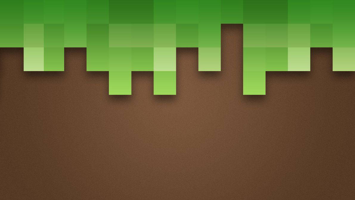 Опростен пикселен Minecraft трева пръст тапет