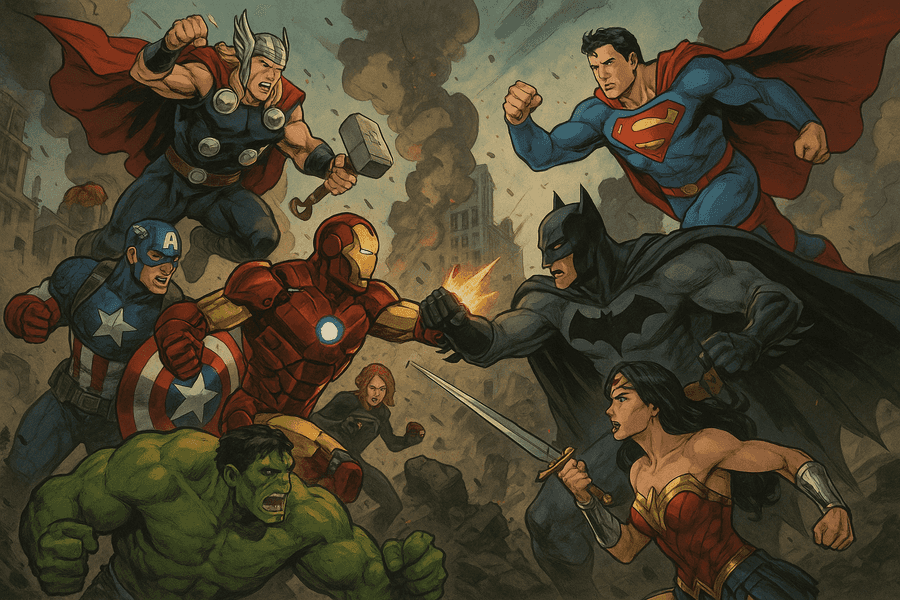 Естетичен фон на Marvel,Фон на DC Comics,Батман,Фон със супергерои,Супермен,Железния човек,Жената чудо