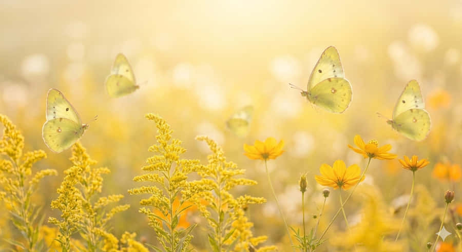 Жълт абстрактен, пеперуда, пеперуди Clouded Sulphur