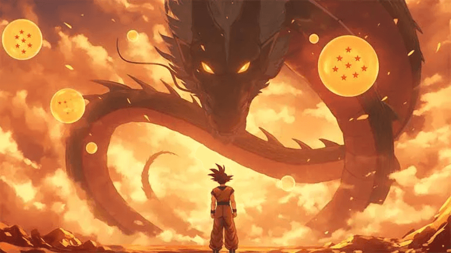 Dragon Ball, Dragon Ball Z, Шенрон, Гоку, Вегито, Годжо, Соло: История от Междузвездни войни, Solo Leveling, One Pictures, One Piece, Мънки Д. Дракон, Мънки Д. Луфи, Вегито фон, Наруто, Акира Торияма