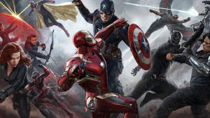 2560x1440 Marvel Капитан Америка: Война в себе — Железния човек Тапет