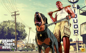 4K GTA 5 Франклин държи Чоп
