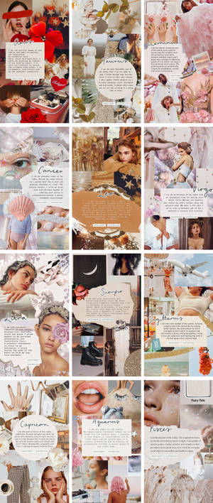 Aesthetic Zodiac Horoscope Wind Element Collage — Galaxy Z Flip 7 Тапет