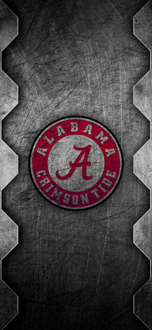 Тапет Alabama Crimson Tide изкуство от надраскана метала — iPhone 13 Mini Тапет