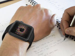 Тапет за Apple Watch с черна силиконова каишка — Apple Watch Тапет