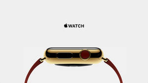 Тапет с Apple Watch със златен безел и червен коронка — Apple Watch Тапет