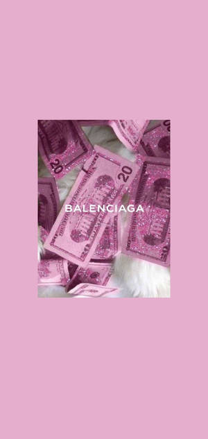 Balenciaga естетичен лилав постер тапет — iPhone 15 Тапет