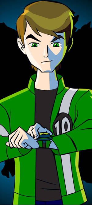 Ben 10 Omnitrix гледа надолу — Pixel 9 Тапет