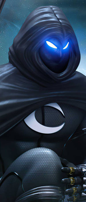 Black Warrior Moon Knight Phone — Galaxy Z Flip 7 Тапет