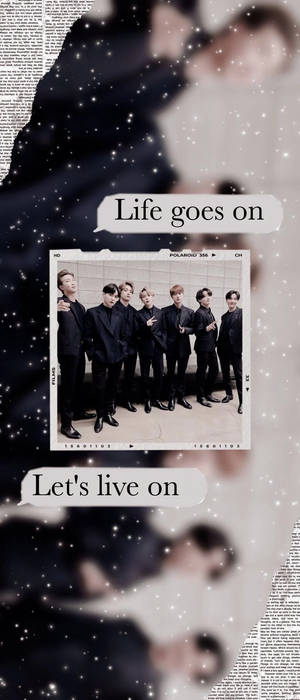 BTS Life Goes On балони с думи — Galaxy Z Flip 7 Тапет