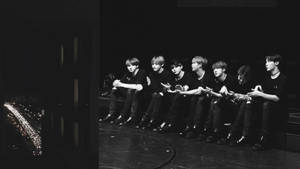 BTS лаптоп задкулисна снимка черно и бяло — Bts лаптоп Тапет