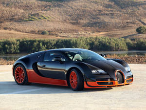 Тапет Bugatti Veyron паркиран на открито