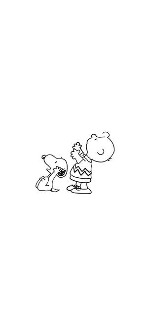 Тапет с очертание Charlie Brown Snoopy — iPhone 16e Тапет