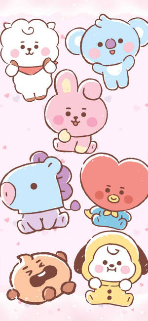 Cooky Bt21 с line friends тапет — iPhone 16 Тапет