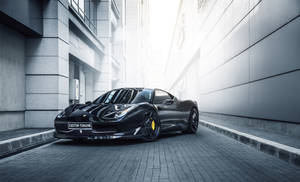 Ferrari 458 Italia модифициран от Novitec ярък сив тапет.
