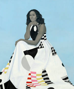First Lady Michelle Obama painting wallpaper — Motorola Razr 70 Ultra Тапет