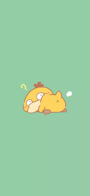 Green Pastel Psyduck Phone тапет.