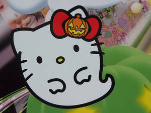 Hello Kitty Хелоуин Бял Призрак тапет — Hello Kitty Хелоуин Тапет
