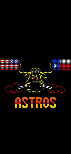 Тапет Houston Astros стилизиран тексаски бик — iPhone 14 Pro Max Тапет