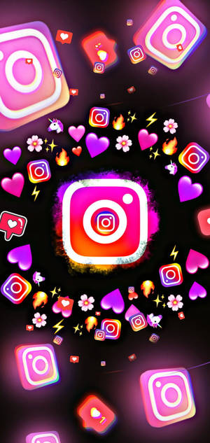 Тапет на Instagram икона и емоджи — iPhone 14 Тапет