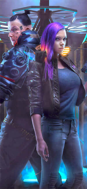 Фон за iPhone X от Cyberpunk 2077 — Honor X7e Plus Тапет