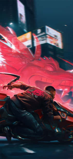 iPhone Xs Max Cyberpunk 2077 фон — Tecno Spark 40 Pro Тапет