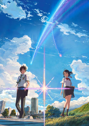 Kimi No Na Wa Таки и Мицуха тапет — Oppo Pad 5 с матов дисплей Тапет