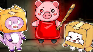 LankyBox Foxy Roblox Piggy и Boxy — Сладък анимационен Тапет
