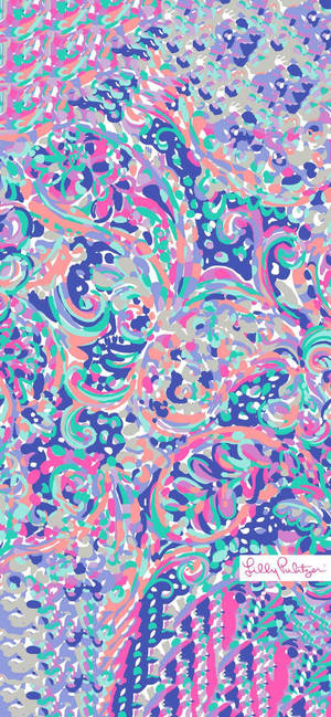 Lilly Pulitzer лилав абстрактен арт тапет — iPhone 15 Pro Max Тапет