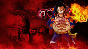 Тапет Luffy Gear 4 Горящ замък — Луффи гир 4 Тапет