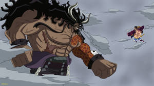 Тапет Luffy Gear 4 и Kaido в човешка форма — Луффи гир 4 Тапет