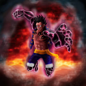 Тапет Luffy Gear 4 Яростен Взгляд — Луффи гир 4 Тапет