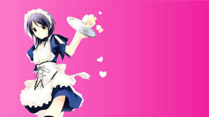 Тапет с Мисаки Аюдзава от Maid Sama на розов фон — Studio Display Тапет