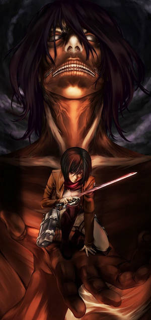 Mikasa Attack On Titan iPhone — Galaxy S25 Тапет