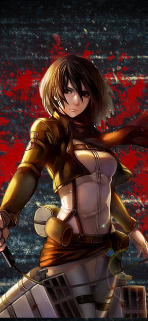 Mikasa Портрет Attack On Titan iPhone — Galaxy S25 Ultra Тапет