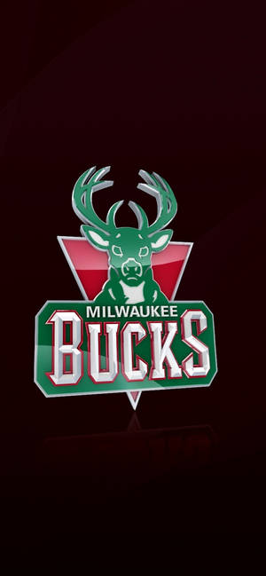 Milwaukee Bucks в тъмночервен тапет — iPhone 15 Pro Max Тапет