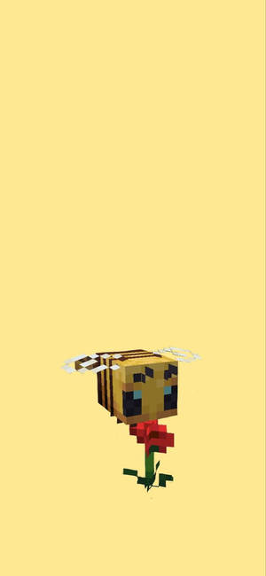 Minecraft пчела с цвете тапет — iPhone Air Тапет