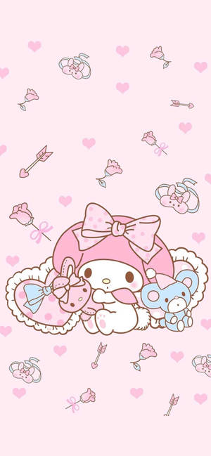 Тапет My Melody Белий заек — iPhone 18 Тапет