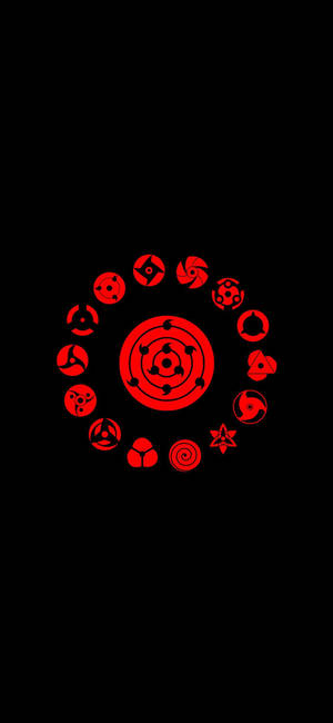 Naruto Sharingan символи iPhone тапет — iPhone 18 Pro Max Тапет