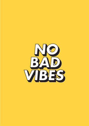 No Bad Vibes Сладък Пастелно Жълт Естетичен Цитат — Пастелно жълта естетика Тапет