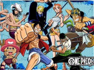 One Piece герои в бойна поза за десктоп — Вунш пис десктоп Тапет