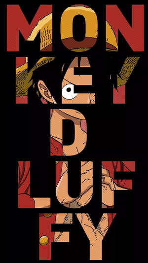 One Piece Телефон Luffy Текстово Изкуство — Естетичен телефон Тапет