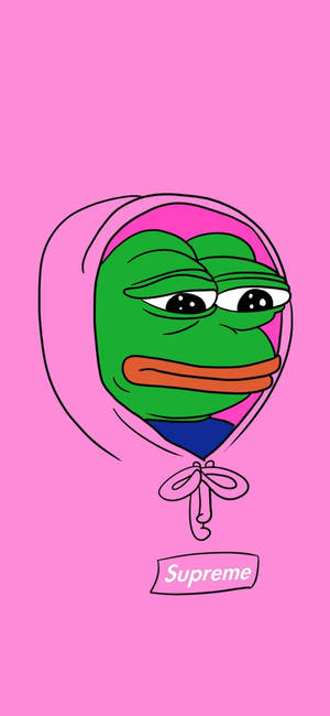 Pepe The Frog в Supreme тапет — iPhone 16 Pro Max Тапет