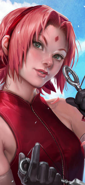 Sakura Haruno реалистична рисунка тапет